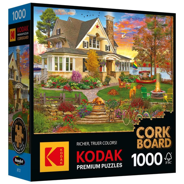 Kodak Premium Cork Board Jigsaw Puzzle 1000 Pieces Lakeside Home