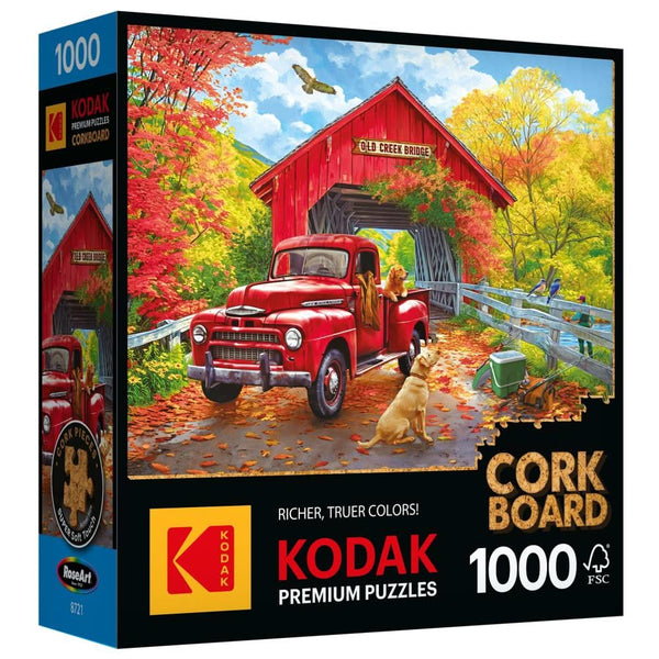 Kodak Premium Cork Board Jigsaw Puzzle 1000 Pieces Old Creek Bridge