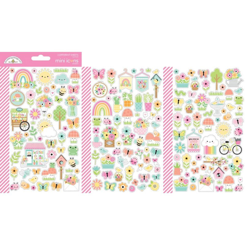 Doodlebug Mini Puffy Stickers Butterfly Kisses