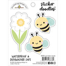 Doodlebug Water Bottle Sticker Doodles Just Bee-cause, Bee Happy