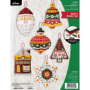 Bucilla Felt Ornaments Applique Kit Set Of 6 Santa's Nordic Set