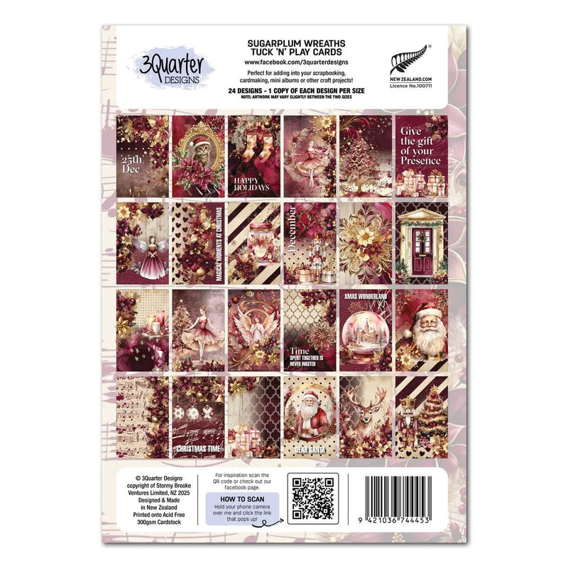 3 Quarter Designs Tuck n’ Play Cards - Sugarplum Wreaths