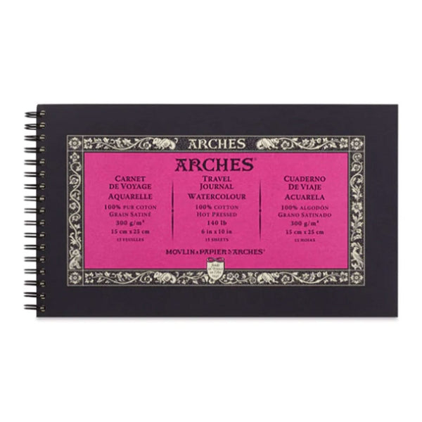 Arches Watercolour Travel Journal - Hot Pressed 300gsm 15cm x 25cm - 15 Sheets