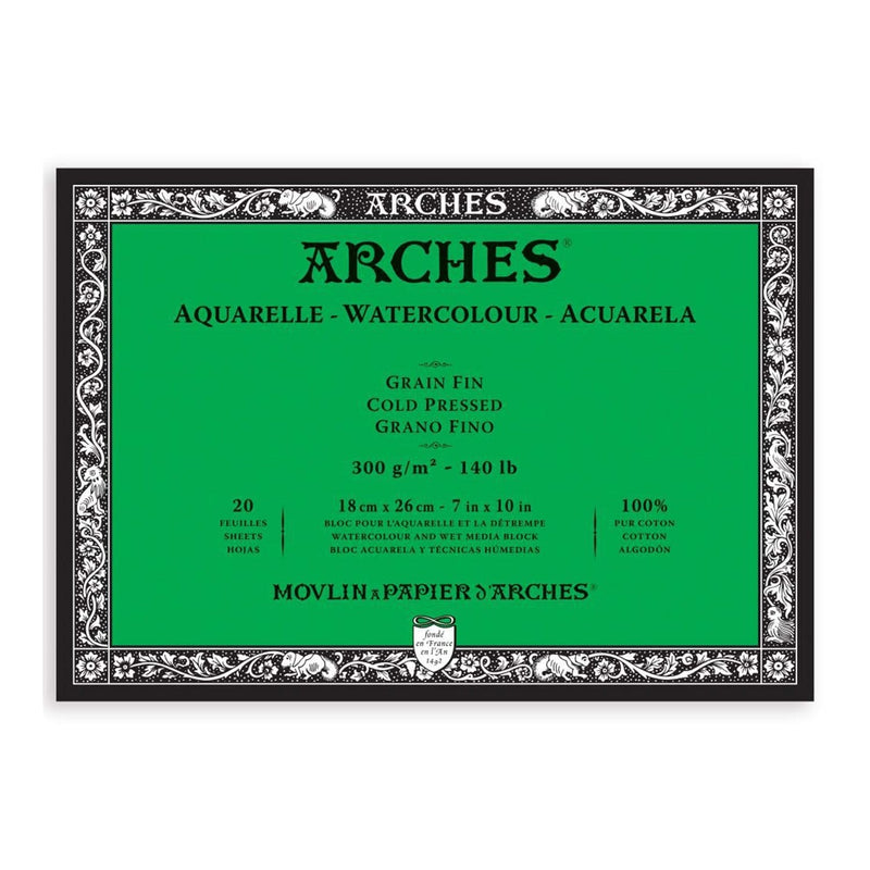 Arches Watercolour Block - Cold Pressed 300gsm 18cm x 26cm - 20 Sheets