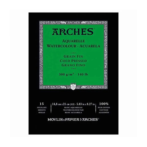 Arches Watercolour Pad - Cold Pressed 300gsm A5 - 12 Sheets