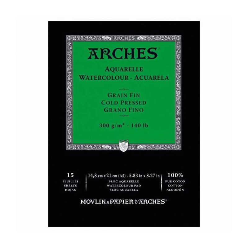 Arches Watercolour Pad - Cold Pressed 300gsm A5 - 12 Sheets