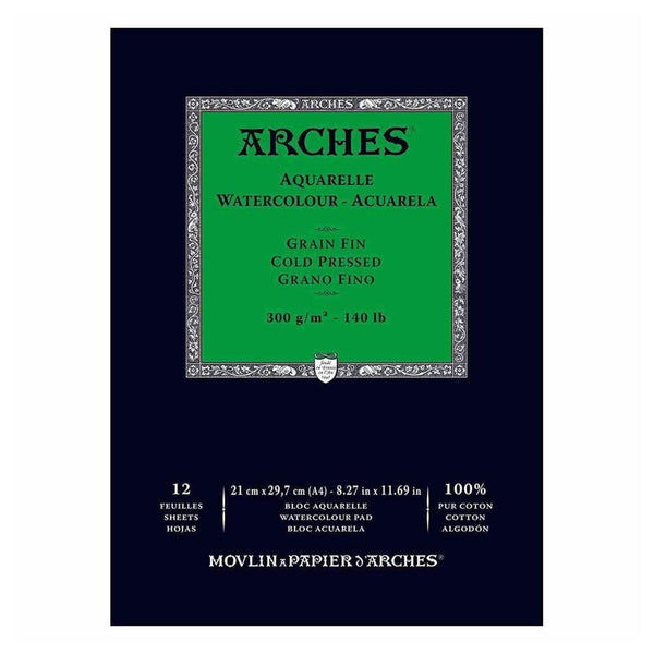 Arches Watercolour Pad - Cold Pressed 300gsm A4 - 12 Sheets