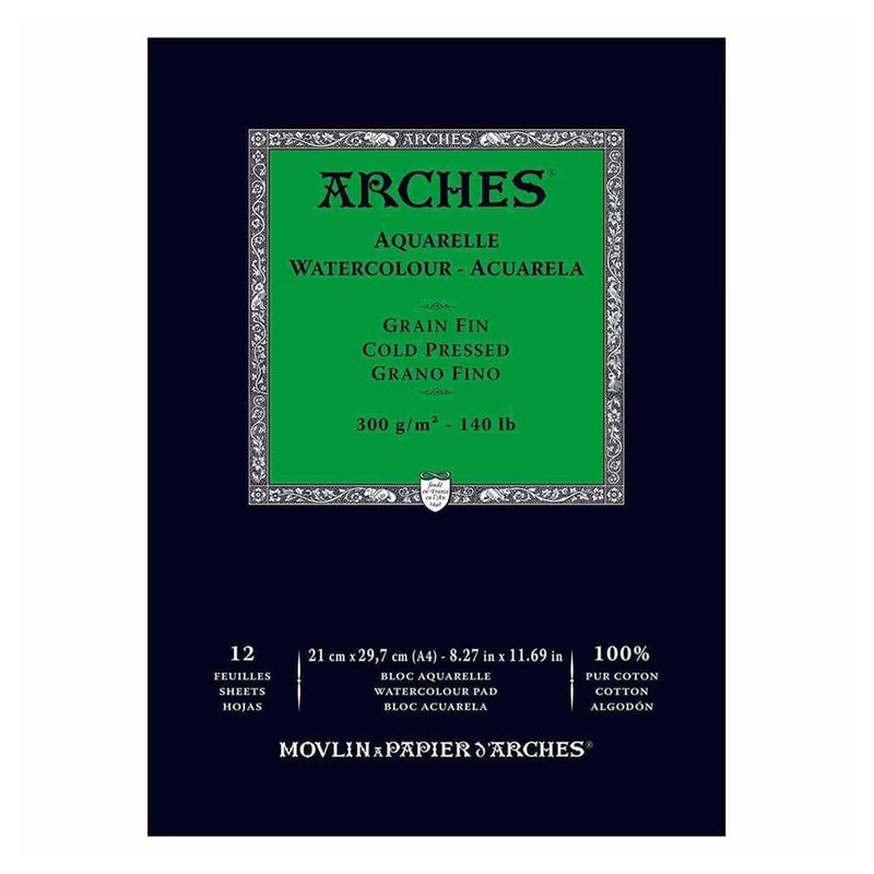 Arches Watercolour Pad - Cold Pressed 300gsm A4 - 12 Sheets