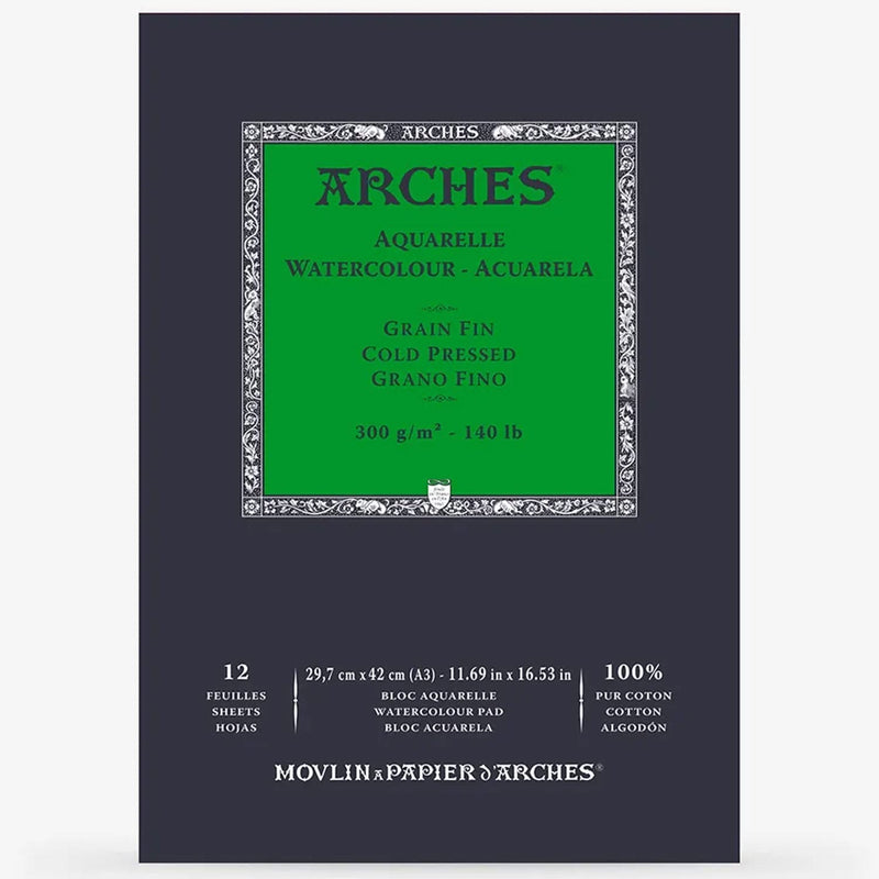 Arches Watercolour Pad - Cold Pressed 300gsm A3 - 12 Sheets