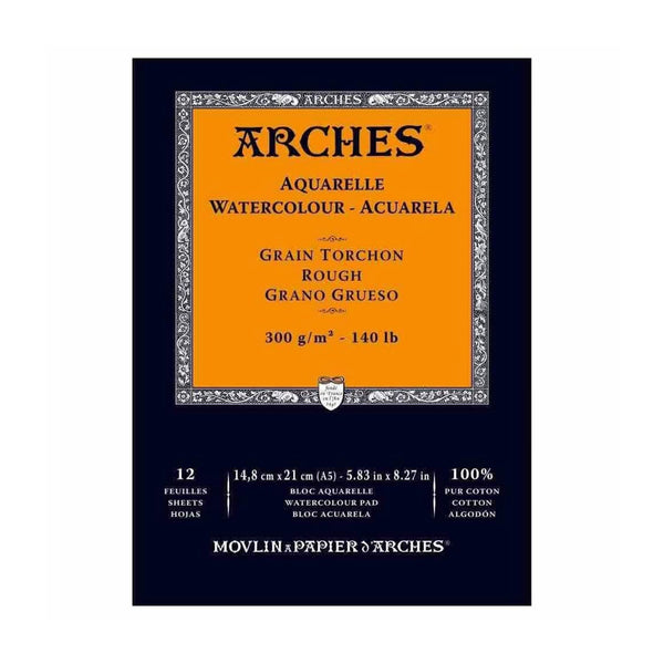 Arches Watercolour Pad - Rough 300gsm A5 - 12 Sheets