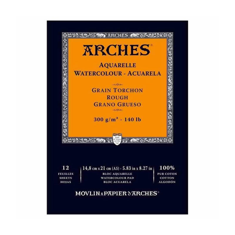 Arches Watercolour Pad - Rough 300gsm A5 - 12 Sheets