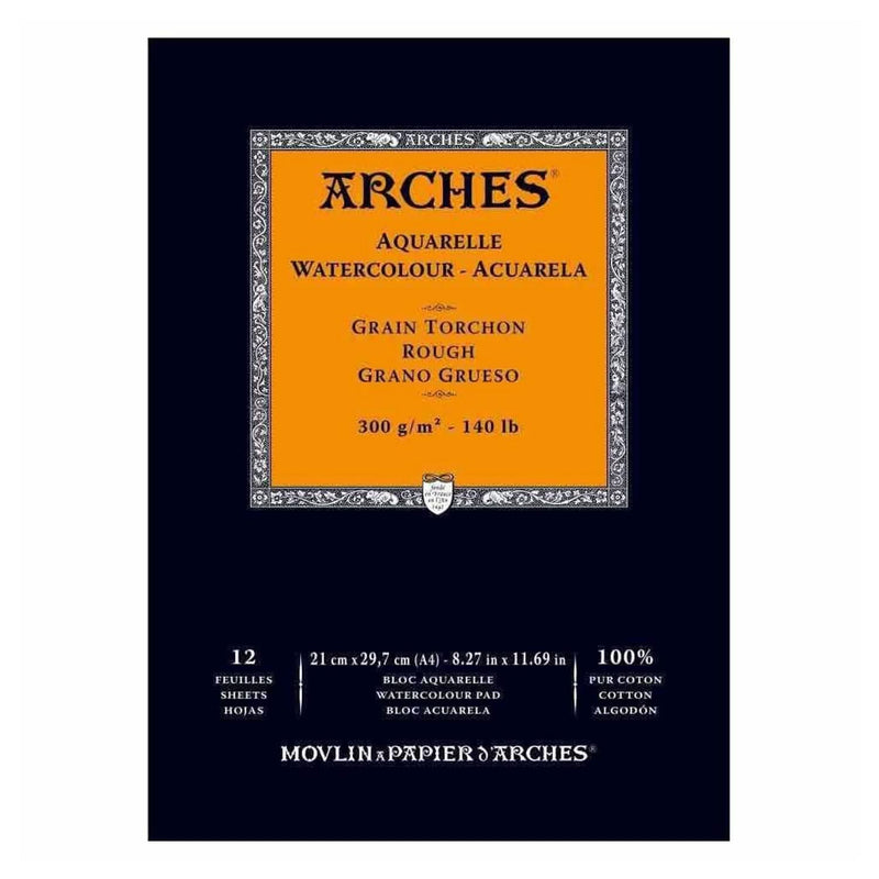 Arches Watercolour Pad - Rough 300gsm A4 - 12 Sheets