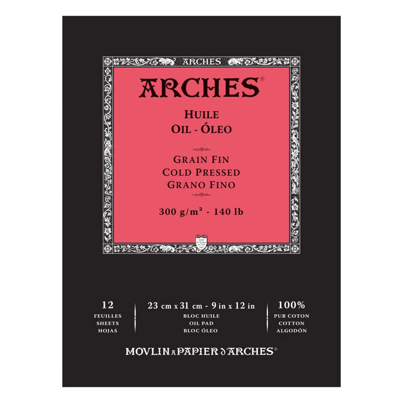 Arches Oil Pad - Cold Pressed 300gsm 23cm x 31cm - 12 Sheets