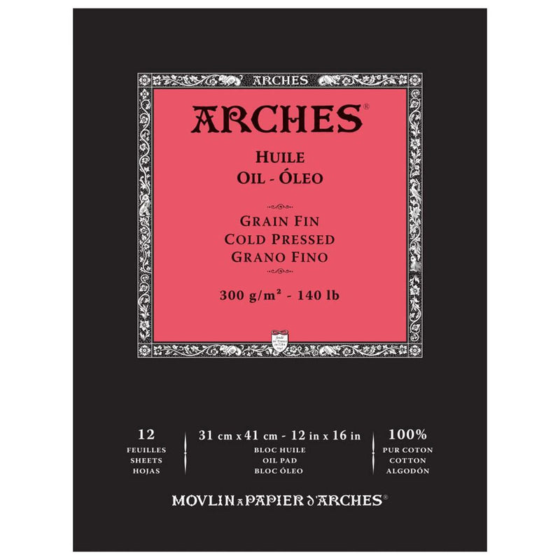 Arches Oil Pad - Cold Pressed 300gsm 23cm x 41cm - 12 Sheets