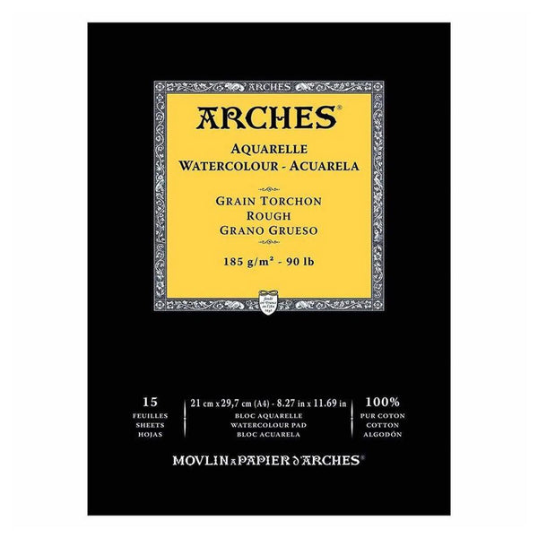 Arches Watercolour Pad - Rough 185gsm A4 - 15 Sheets
