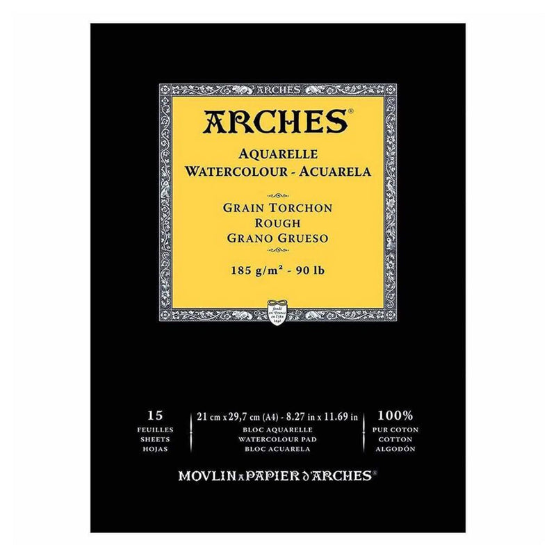 Arches Watercolour Pad - Rough 185gsm A4 - 15 Sheets