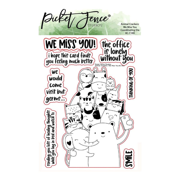 Picket Fence Studios Animal Crackers: We Miss You Coordinating Die*