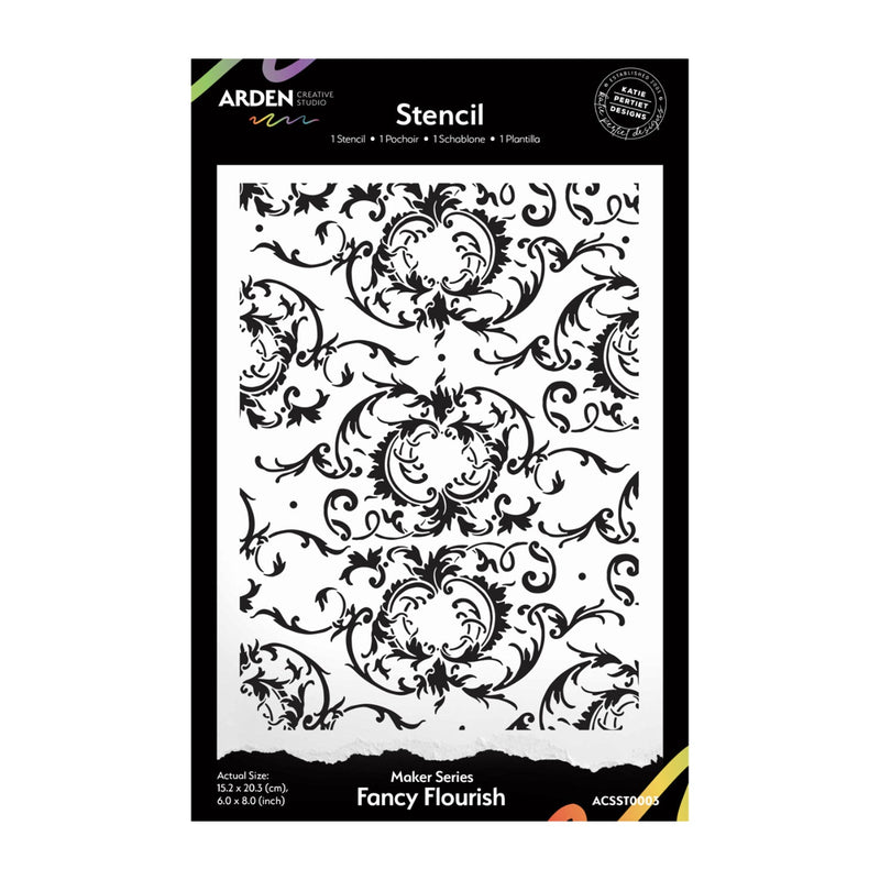 Arden Creative Studio Vintage Makers Fancy Flourish Stencil