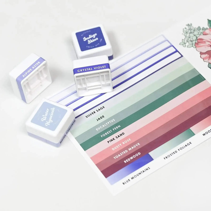 Altenew Mini Ink Cubes Label Set - Blue Mountains, Frosted Foliage, Woodland Escape*