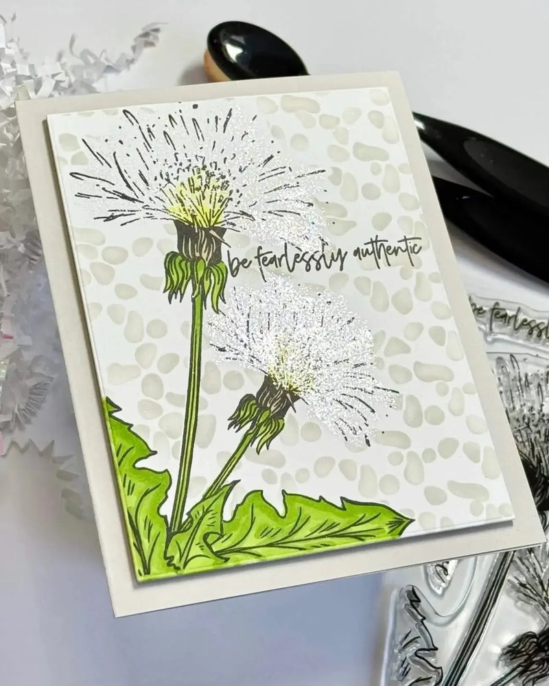 Picket Fence Studios Clear Stamp - Modest Dandelion Rendering