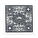 A square white card with a black laser-cut floral and geometric pattern, featuring the phrases 'I'll try being nicer' and 'If you try being smarter' in small text overlays.