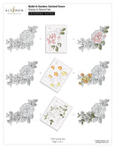 Altenew Build-A-Garden Garland Grace stamp and stencil set with layering guide on a white background