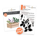 Altenew Gardener's Corner die set and stamp set on a white background