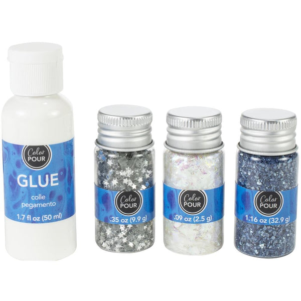 American Crafts Color Pour Glitter Mix-In Kit 4/Pkg - Galaxy Surge*^