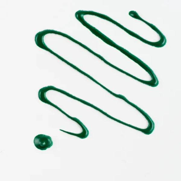 Green paint swatch on a white background