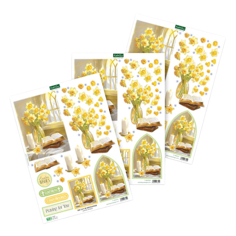 Katy Sue Die Cut Decoupage 3/Pkg - Daffodil Window