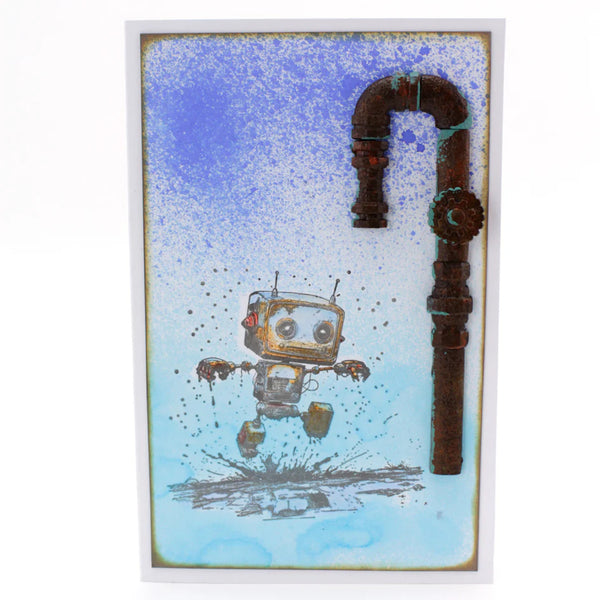 Andy Skinner Pre-Cut Rubber Stamp Set - Bot-ology Rainy Day