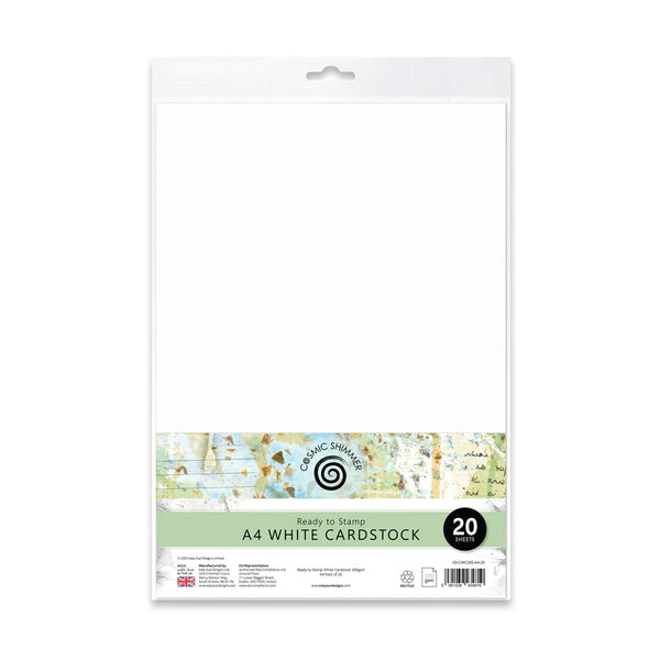 Cosmic Shimmer A4 White Cardstock 300gsm 20/Pkg - Ready to Stamp