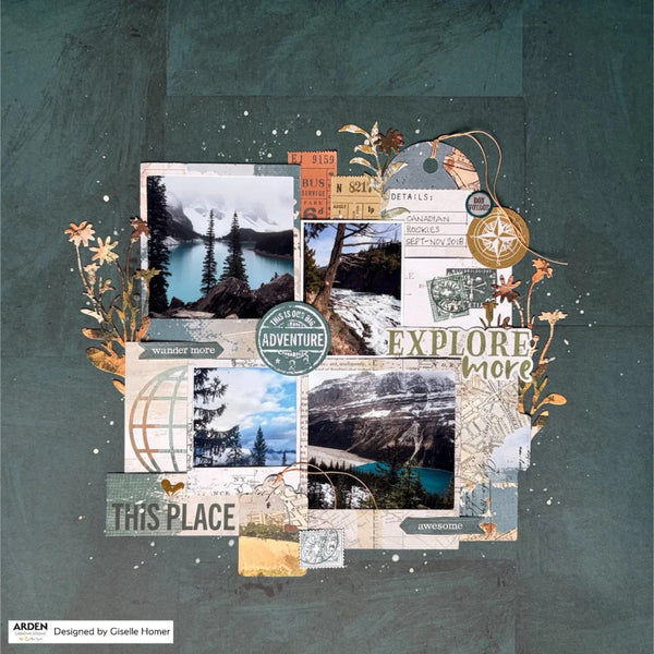 Collage of nature-themed elements with text and images on a dark green background