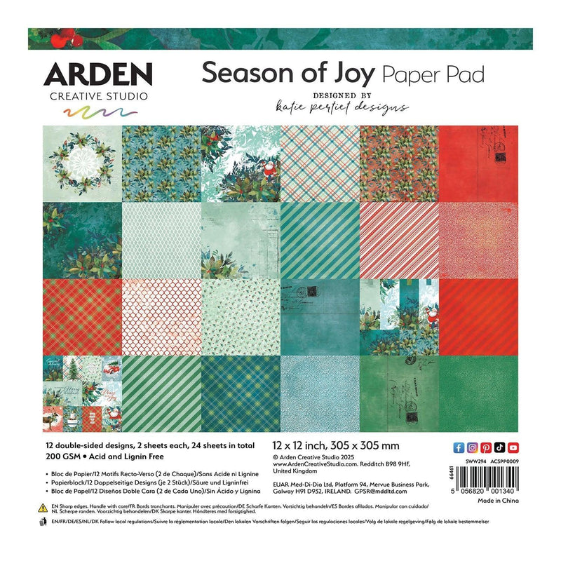 Arden Creative Studio Season of Joy 12"x 12" in Paper Pad