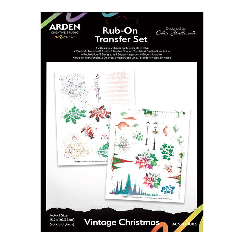 Arden Creative Studio Vintage Christmas Rub-On Transfer Set