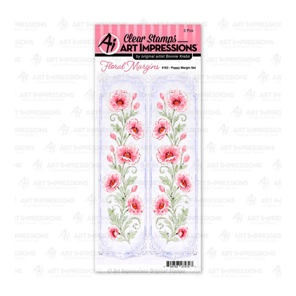 Art Impressions floral stamp set packaging on a white background