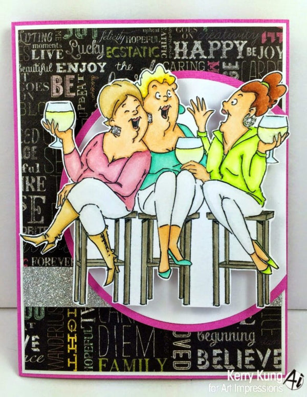 Art Impressions Clear Stamps Set - Wine Tasters
