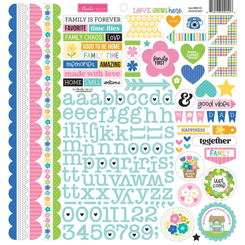 Bella Blvd Love Grows Here Cardstock Stickers 12"X12" Doohickey