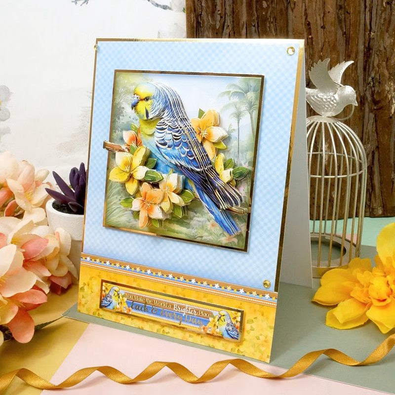 Hunkydory Beautiful Birds Deco-Large Set - Budgie Blossoms