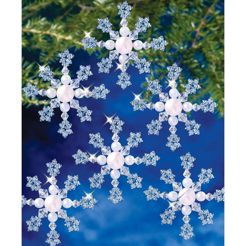The Beadery Holiday Beaded Ornament Kit - Azure Snowflake 2.75", Makes 6*