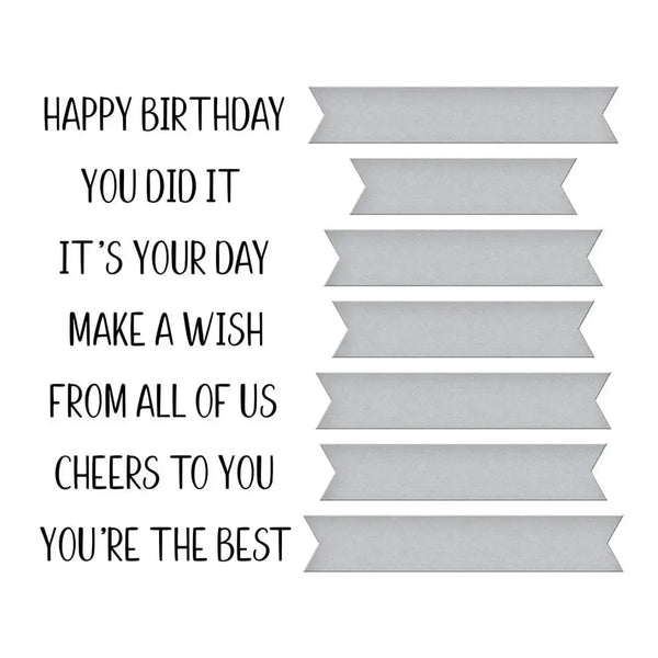 Spellbinders BetterPress Press Plate & Die Set Cheers To You Sentiments*