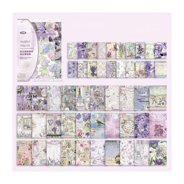 Poppy Crafts Past Stories Scrap Paper Pack - Purple Dream