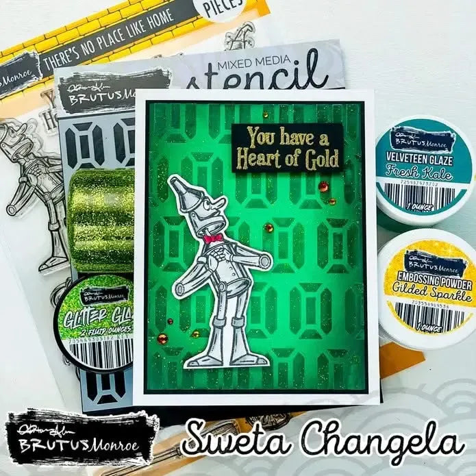 Brutus Monroe Mixed Media 6"x 6" Stencil - Emeralds*