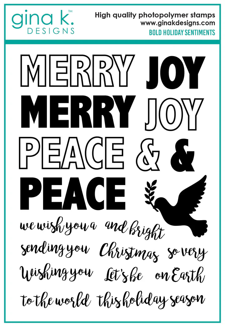 Gina K Designs Stamp & Die Set - Bold Holiday Sentiments*