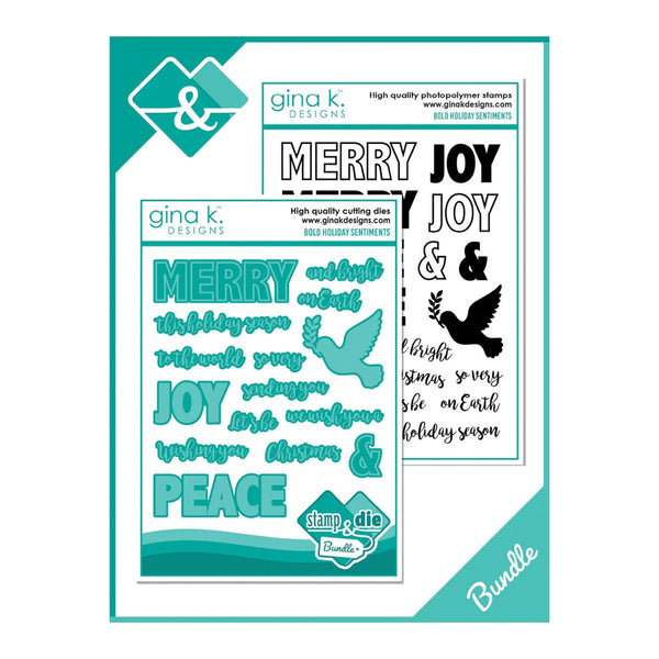 Gina K Designs Stamp & Die Set - Bold Holiday Sentiments*