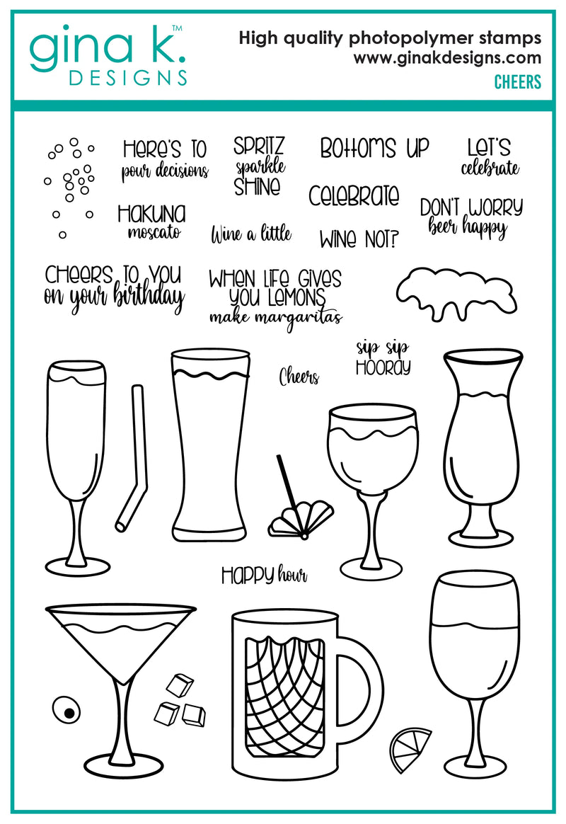 Gina K Designs Stamp & Die Set - Cheers