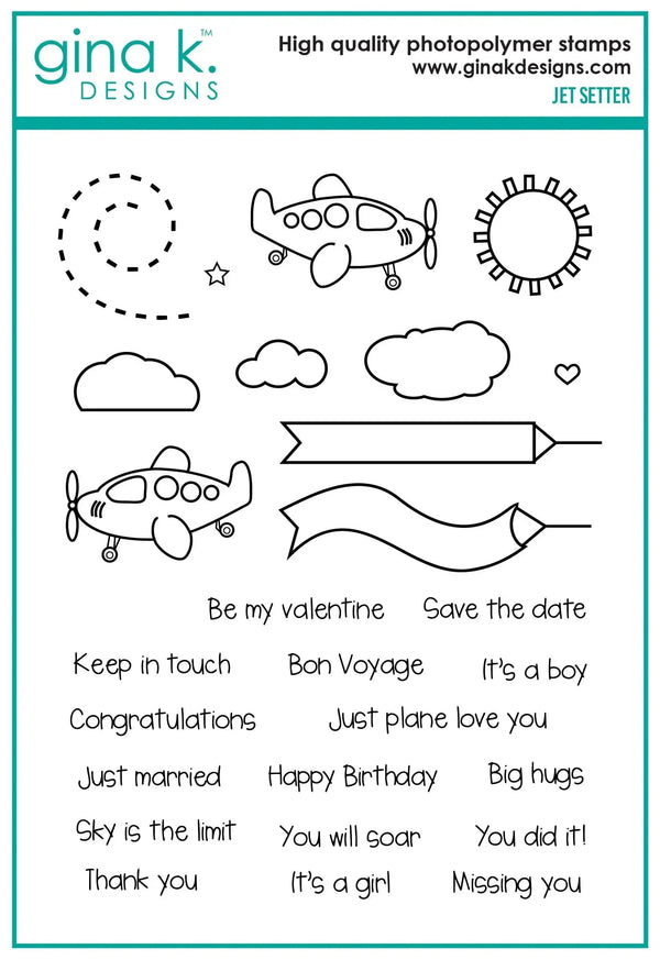 Gina K Designs Stamp & Die Set - Jet Setter