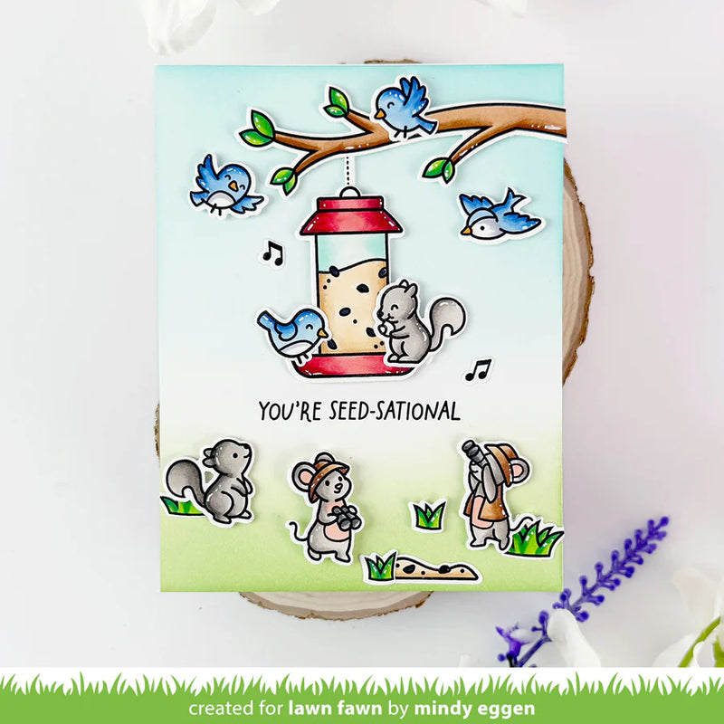 Lawn Clippings Colouring Stencils - Backyard Bird Feeder