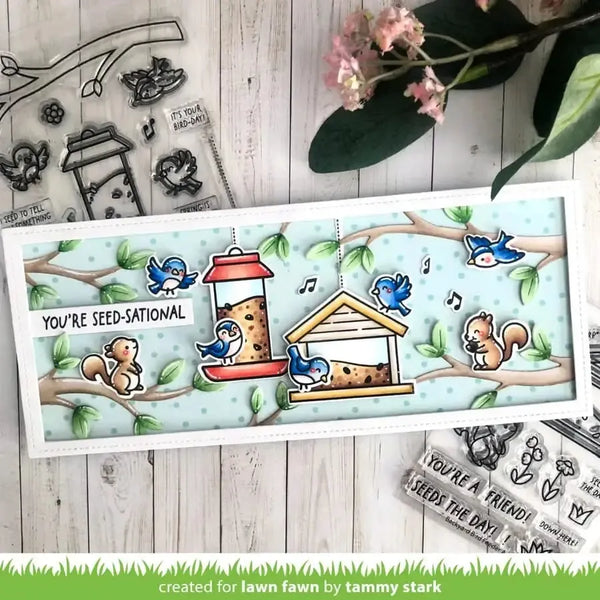 Lawn Fawn Clear Stamp Set - Backyard Bird Feeder Add-On