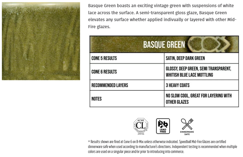 Speedball Mid-Fire Glaze 473ml - Basque Green